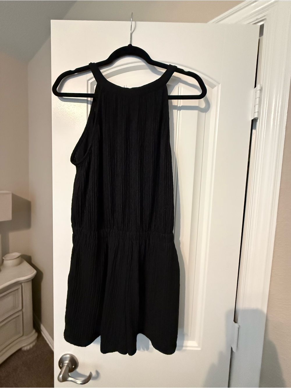 Sleeveless Black Jumpsuit Romper - Classic Halter Neck